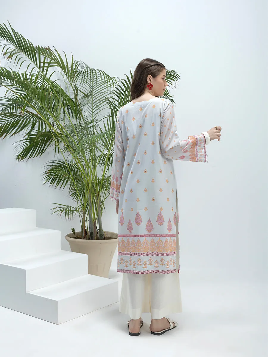 1pc Unstitched - Printed Lawn Shirt