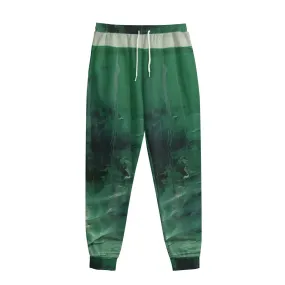 All-Over Print Men's Sweatpants With Waistband233 green abstract, print