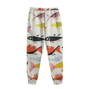 All-Over Print Men's Sweatpants With Waistband234 fish print