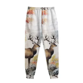 All-Over Print Men's Sweatpants With Waistband235 deer print