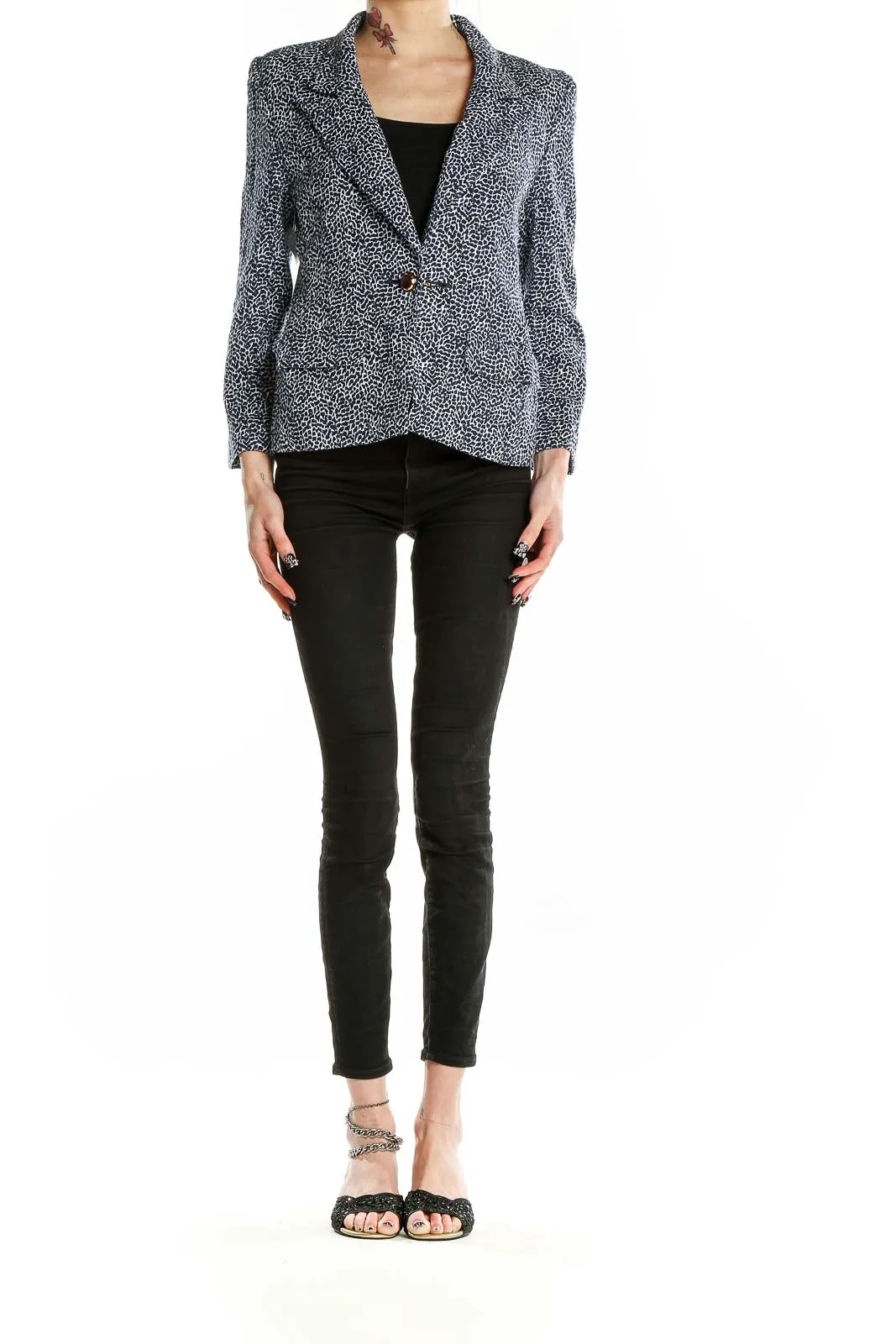 Black and White Speckled Blazer