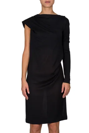 Boat Neck Draped Dress