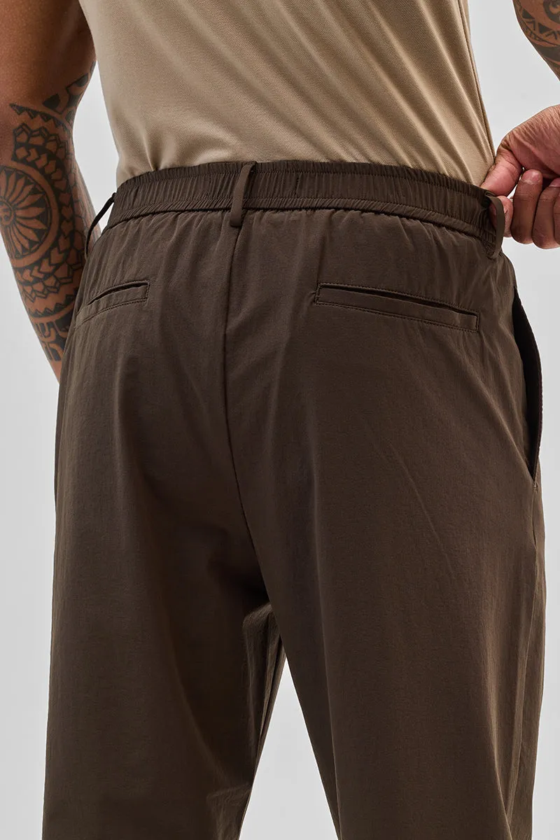 Brown Regular Fit Stretch Chinos