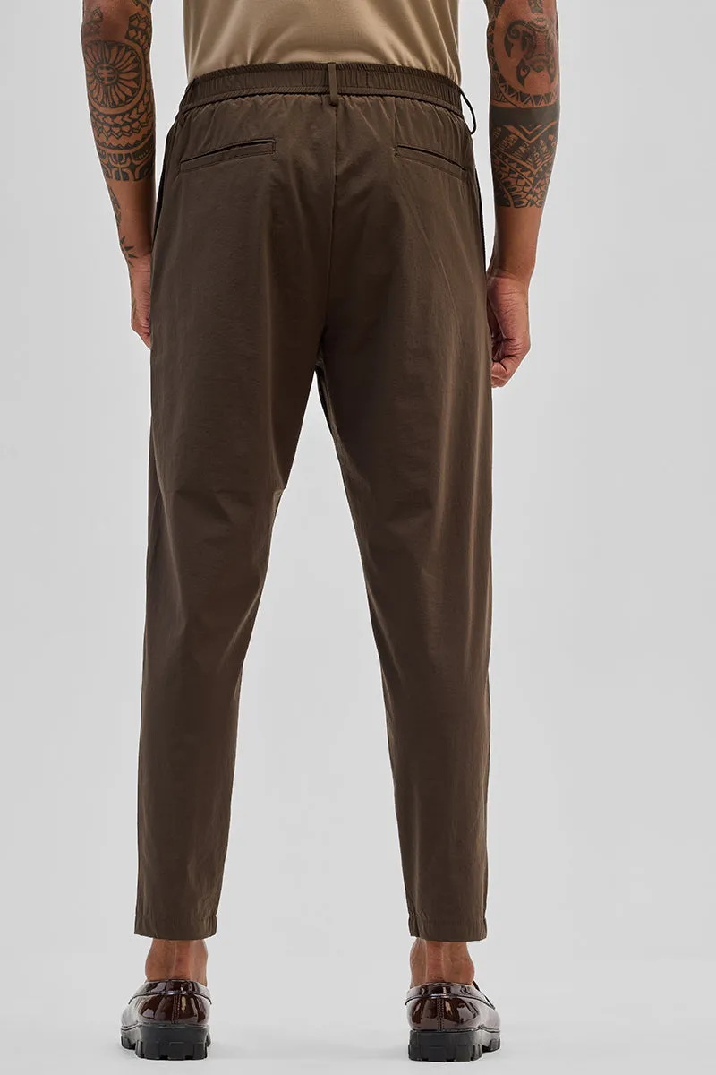 Brown Regular Fit Stretch Chinos