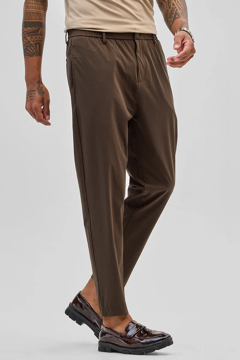 Brown Regular Fit Stretch Chinos