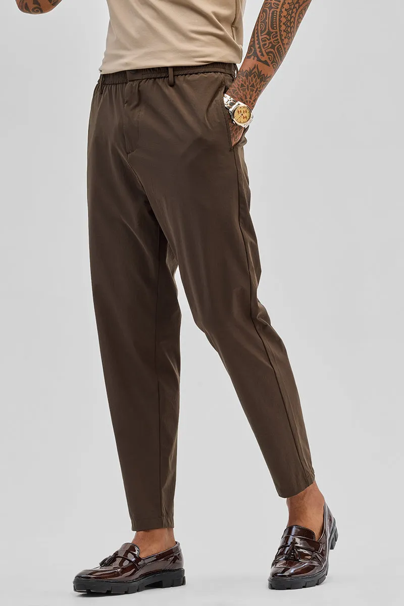 Brown Regular Fit Stretch Chinos