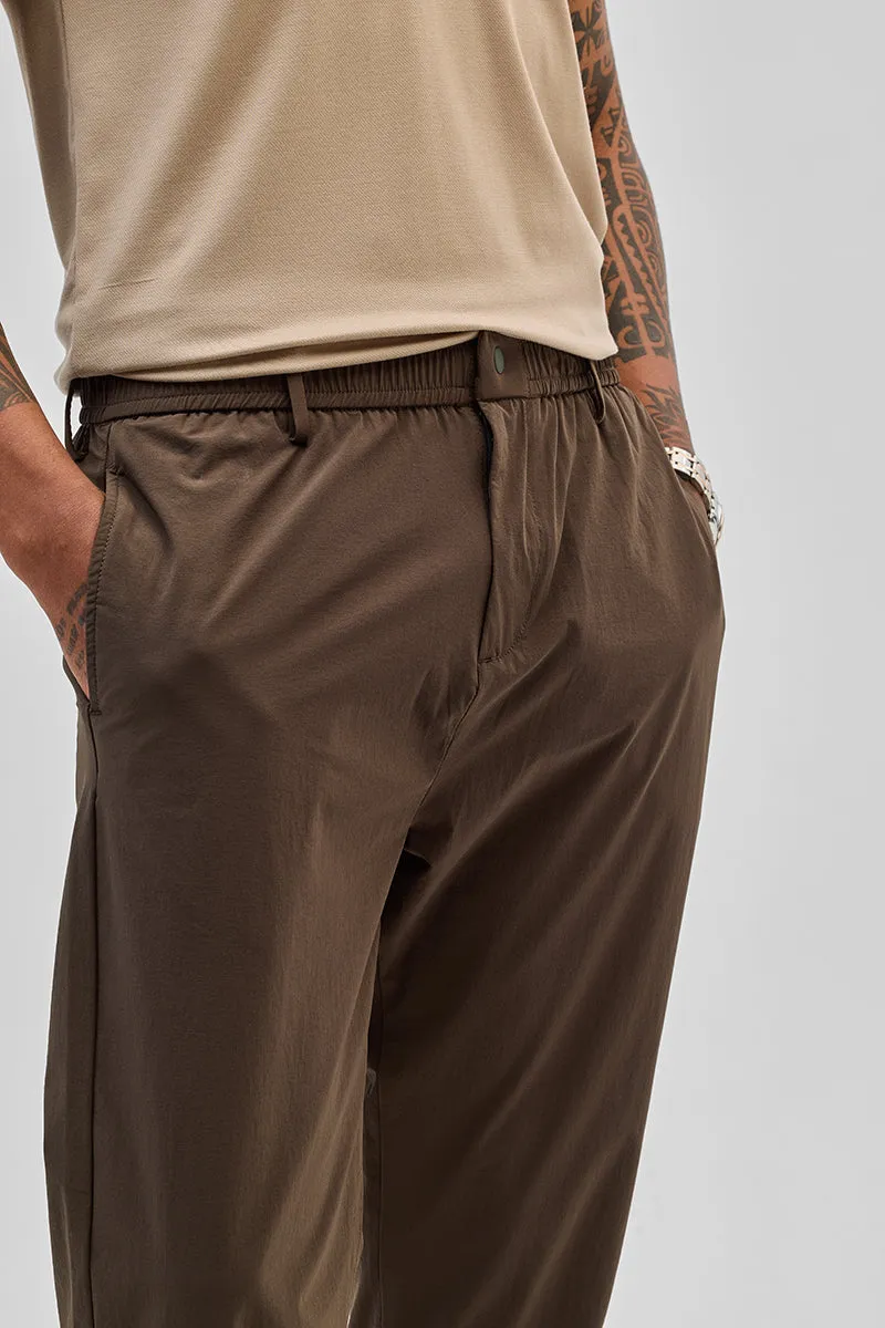 Brown Regular Fit Stretch Chinos