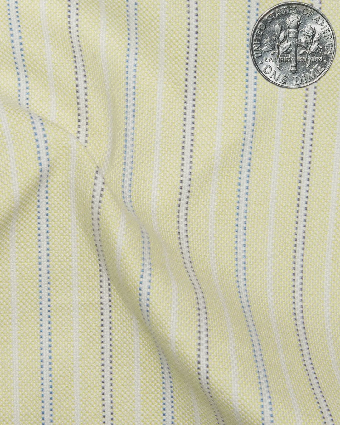 Classic Oxford: Pale Yellow with Blue Stripes