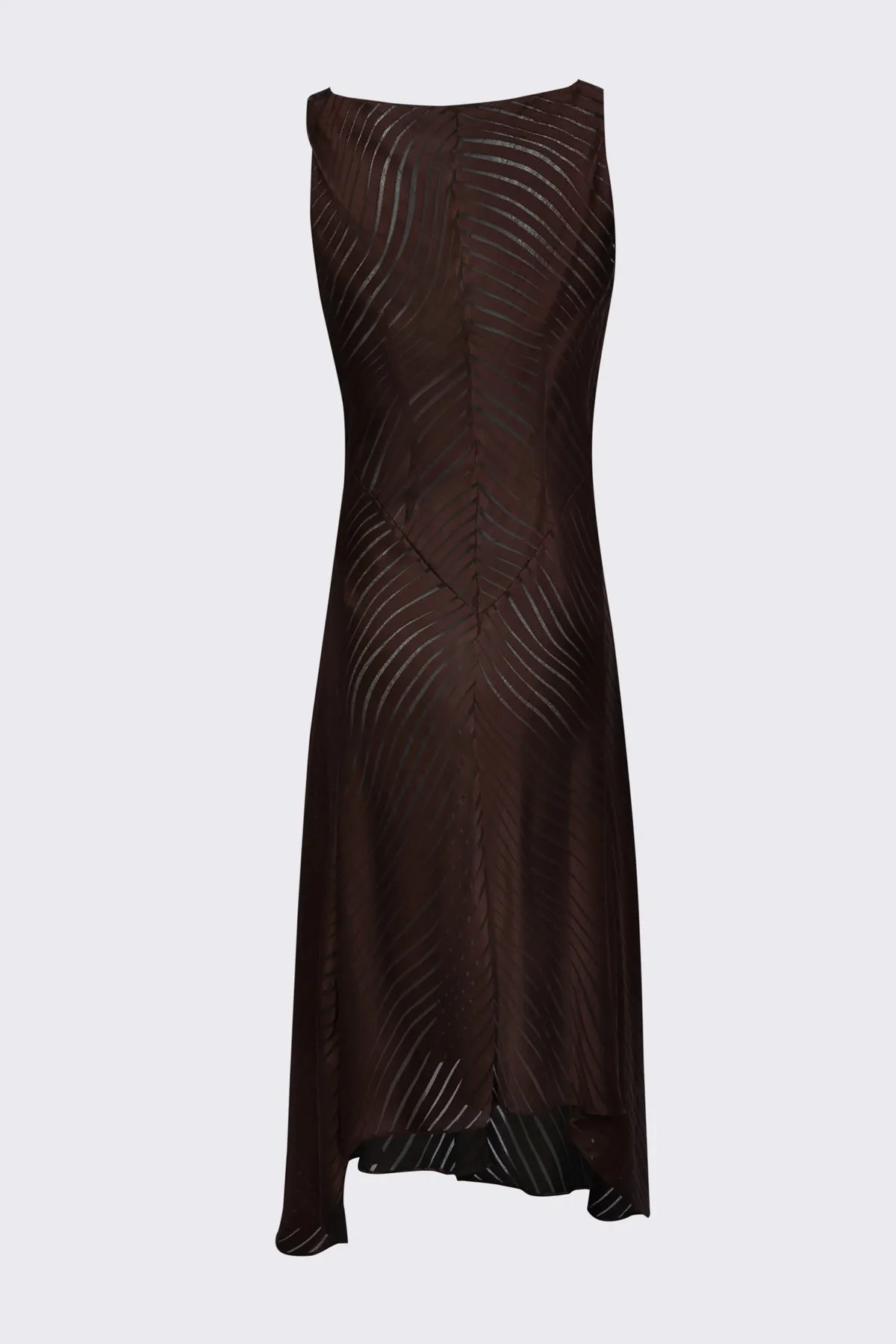 COWL NECK MIDI DRESS | CHOCOLATE BROWN SWIRL