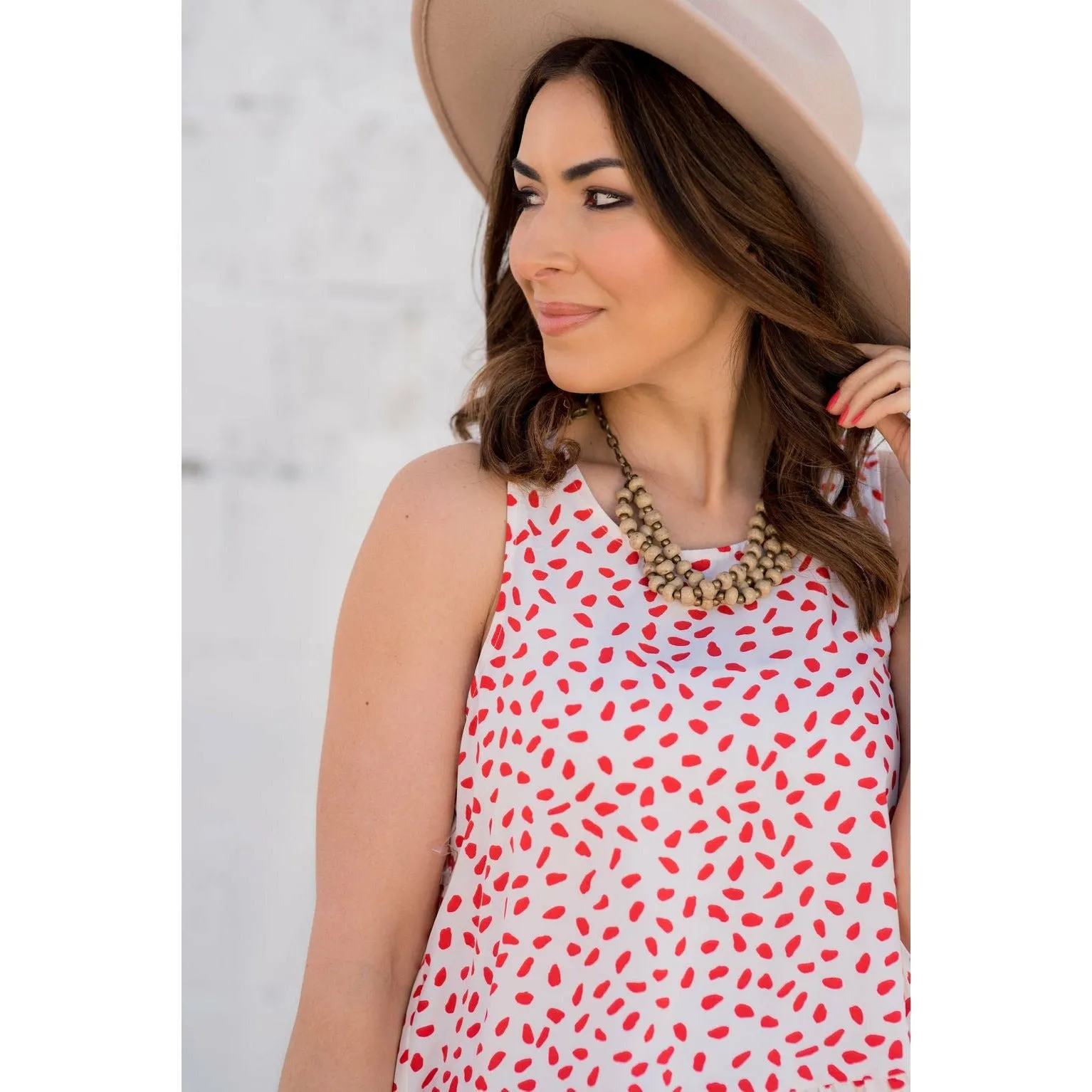 Dotted Peplum Tank