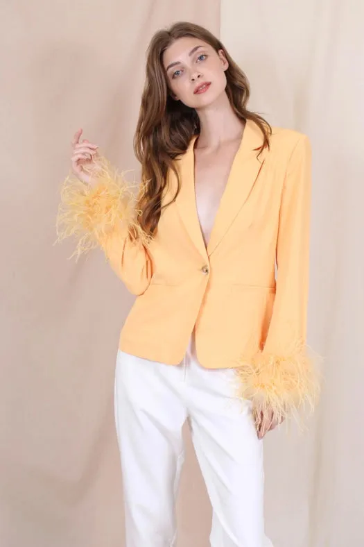 FEATHER CUFF BLAZER