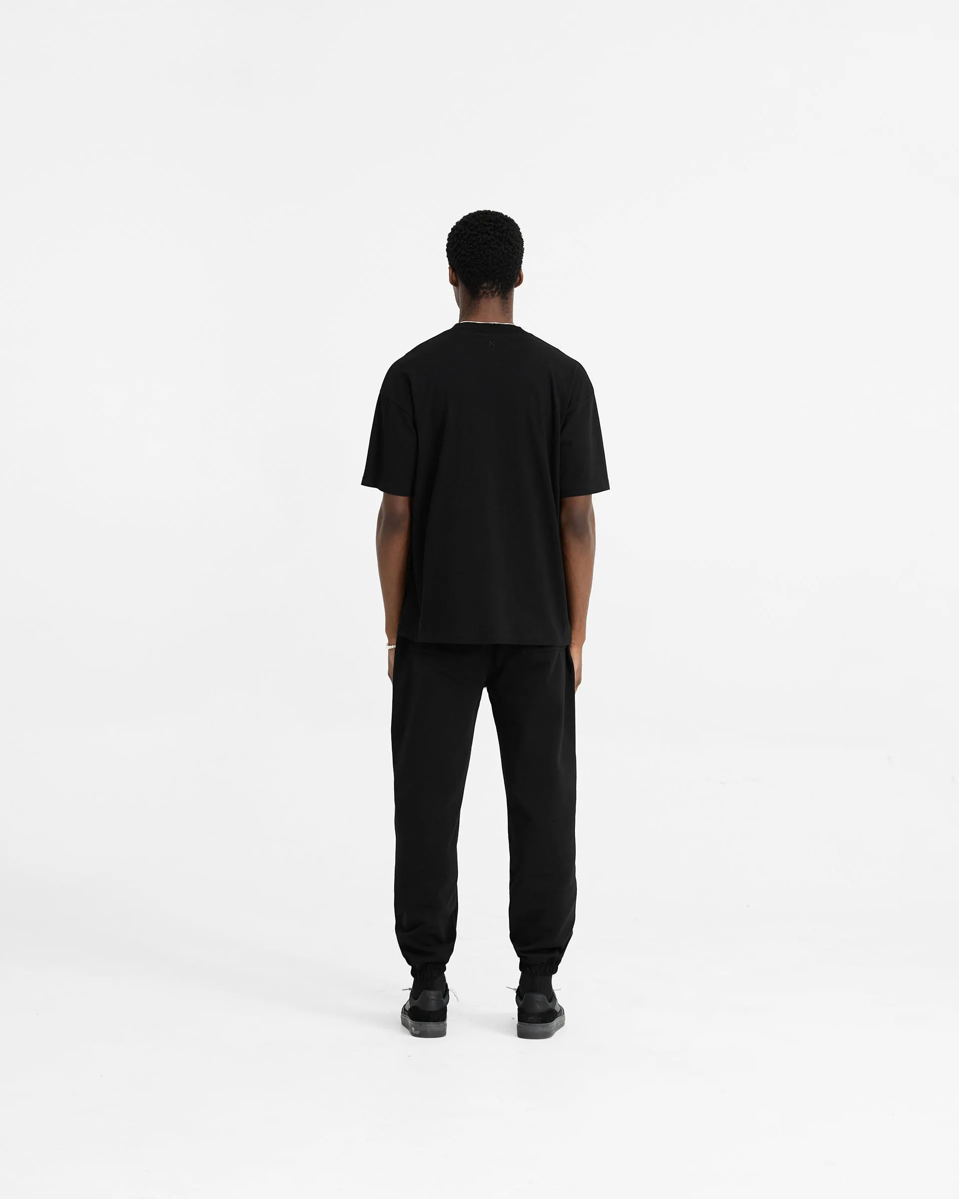 Initial Cuffed Sweatpant - Black