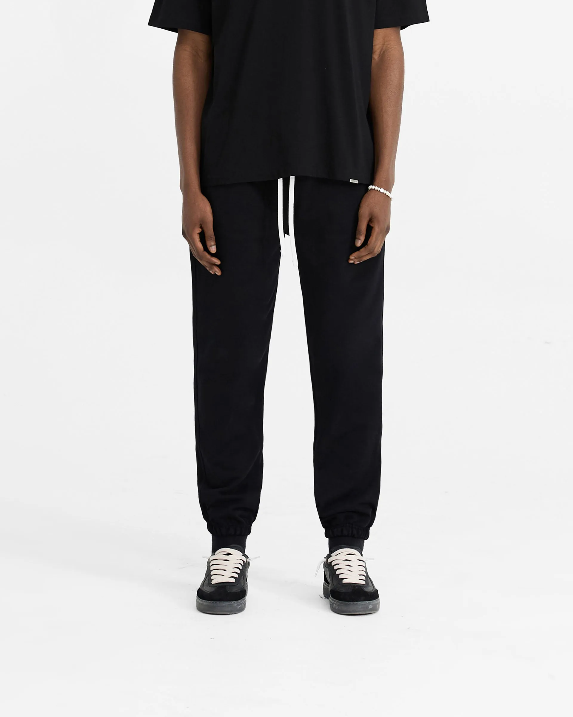 Initial Cuffed Sweatpant - Black