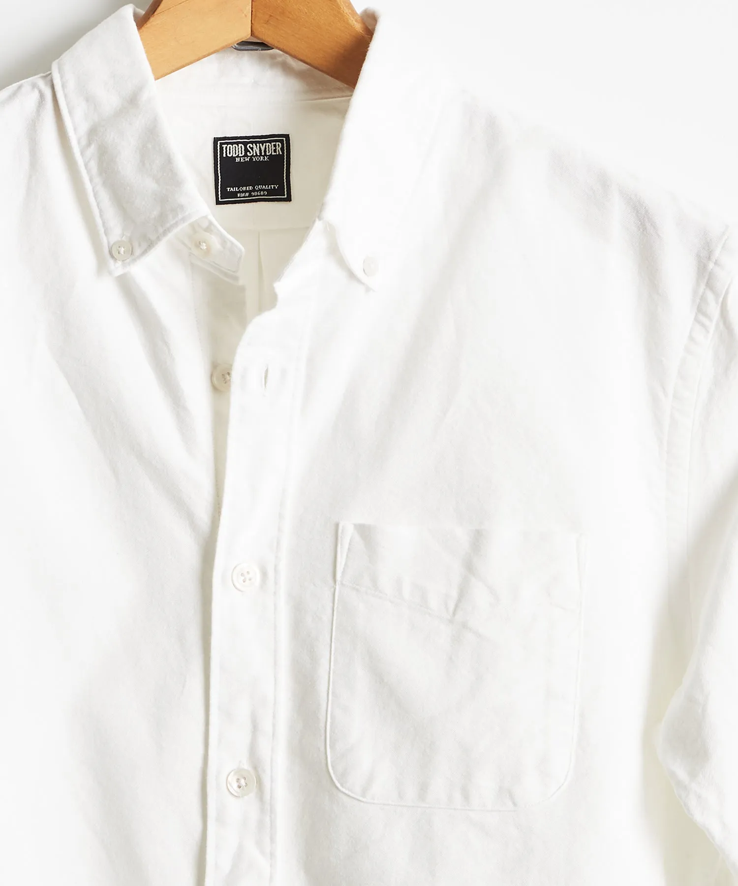 Japanese Selvedge Oxford Button Down Shirt in White