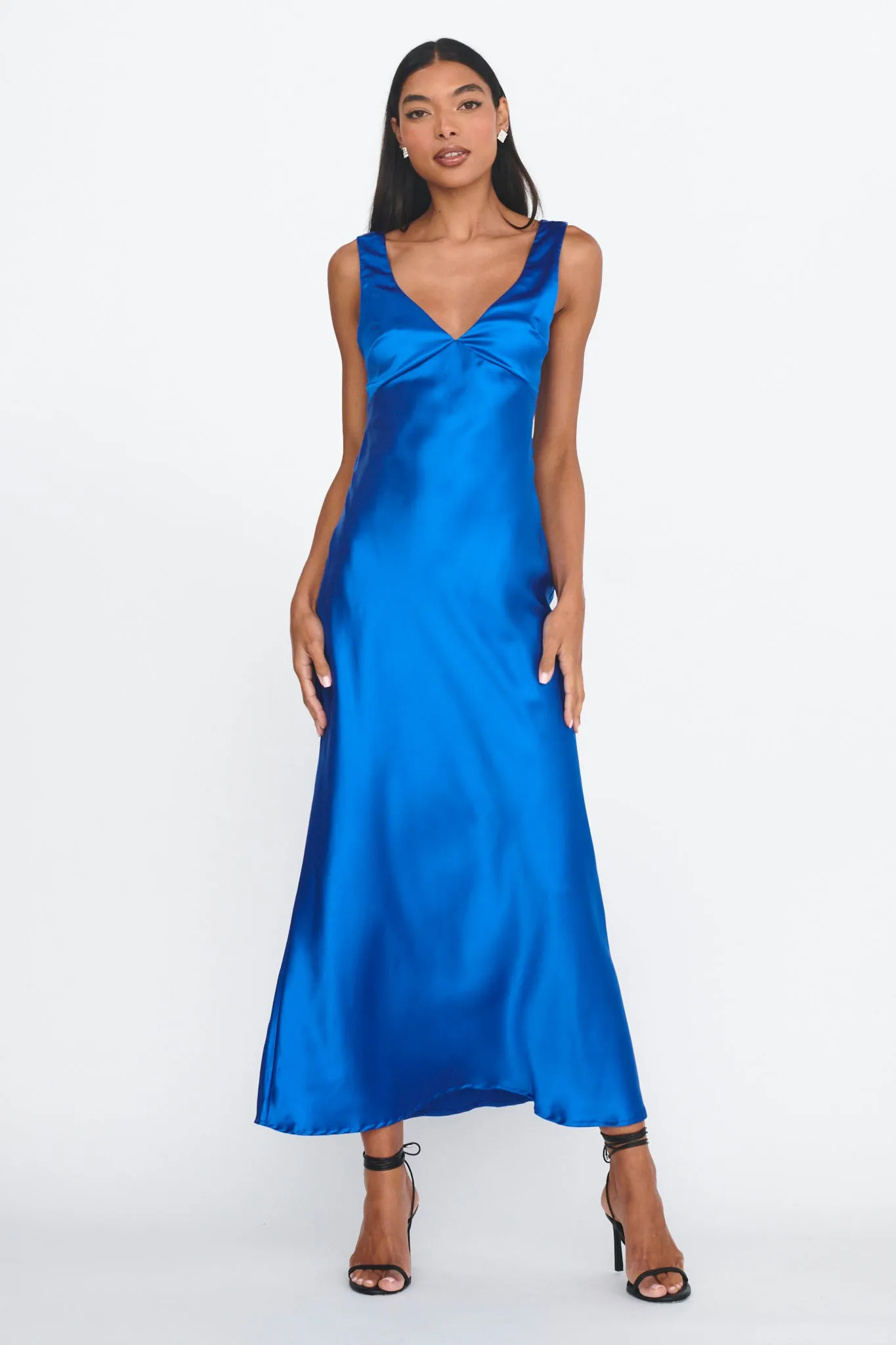 Jelena Draped Back Maxi Dress Sapphire