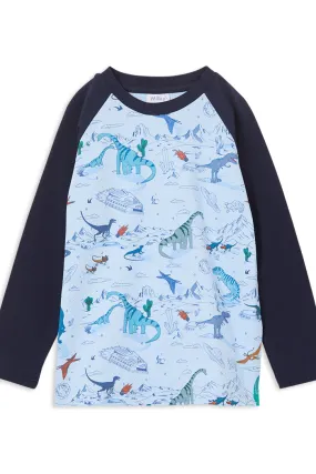 MILKY SPACE DINO RAGLAN TEE