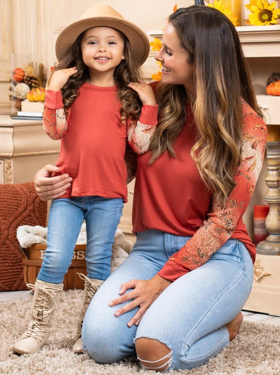 Mommy and Me Autumn Florals Raglan Top