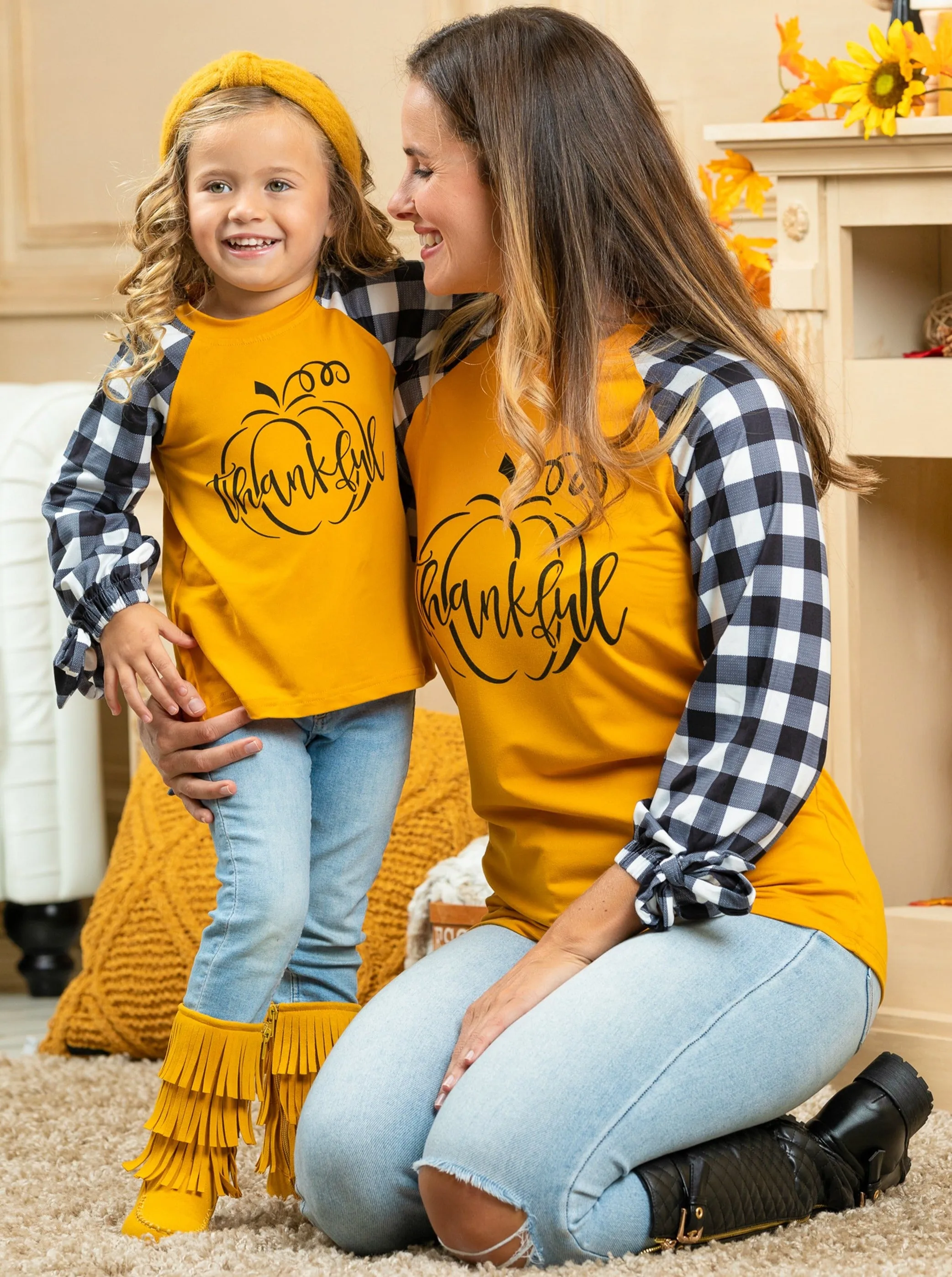 Mommy and Me Thankful Raglan Top