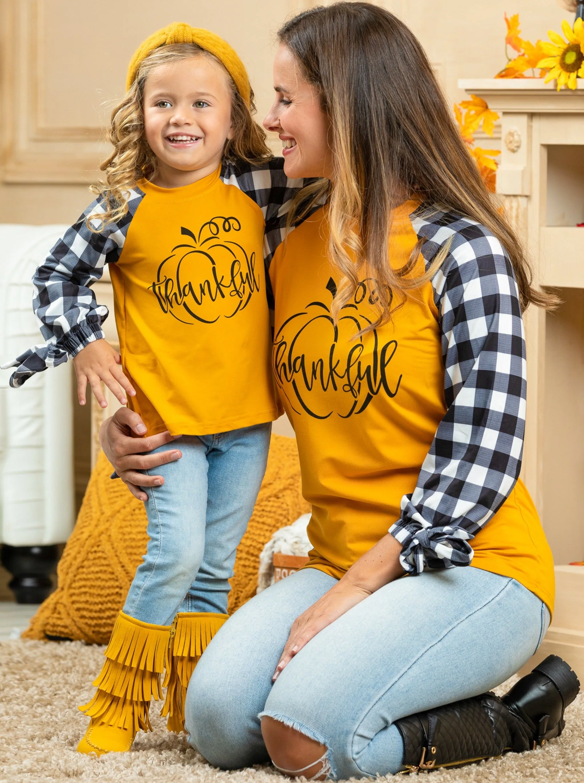 Mommy and Me Thankful Raglan Top