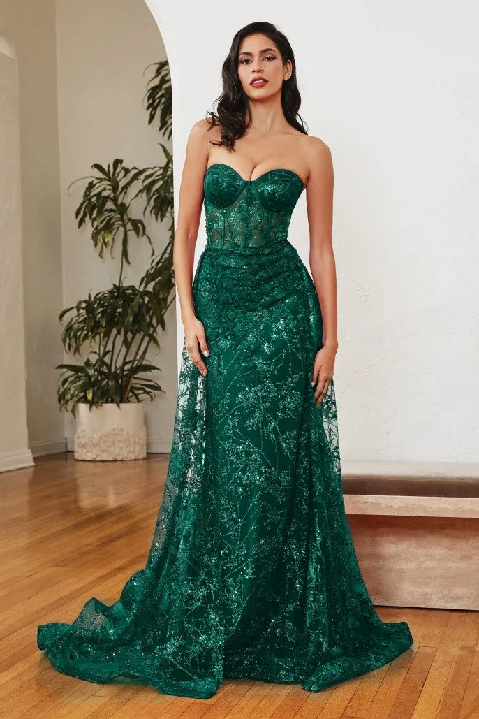 Mystique | Glitter Fitted Gown & Overskirt | LaDivine CB046