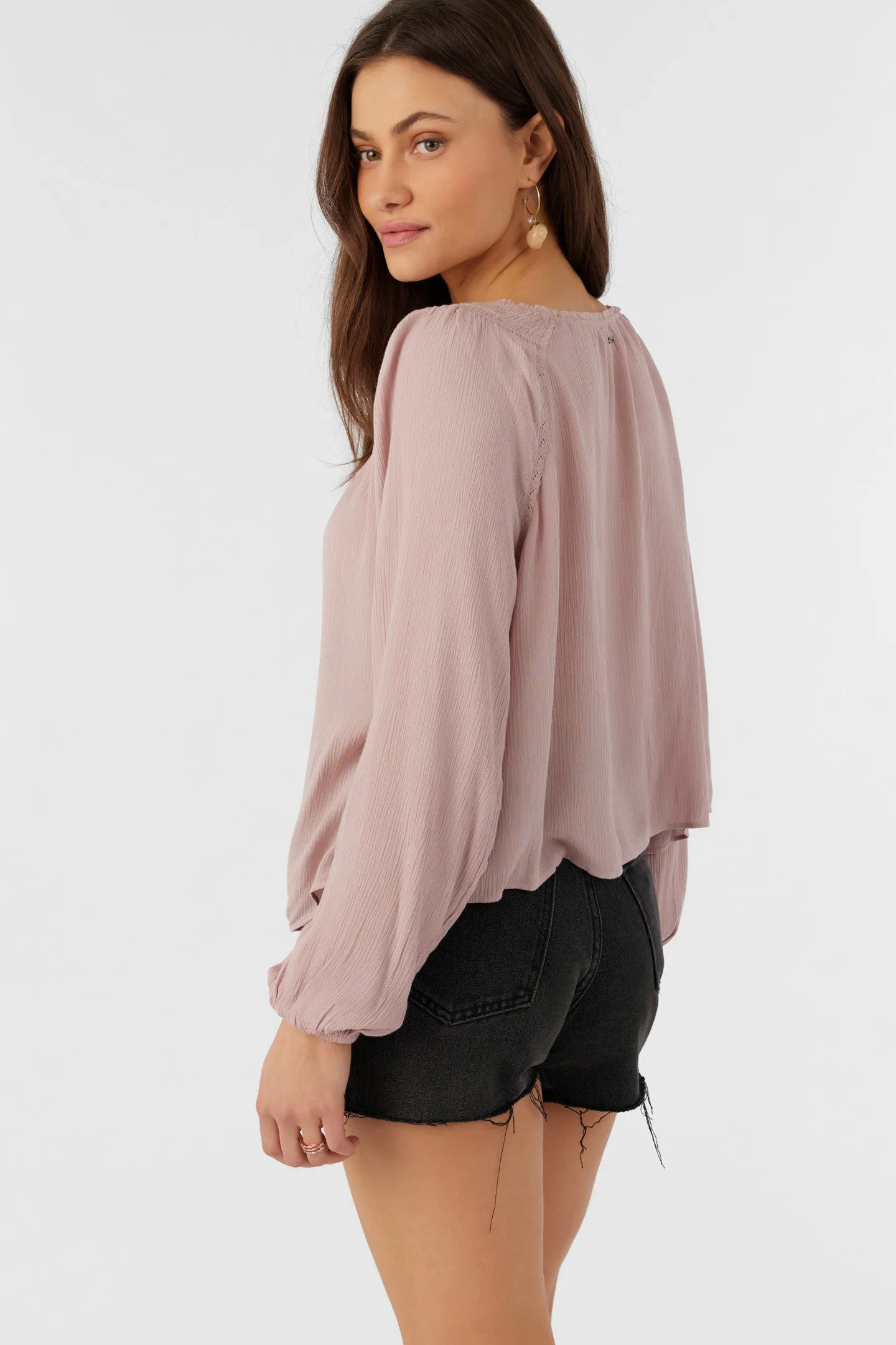 RIVER SOLID LONG SLEEVE TOP