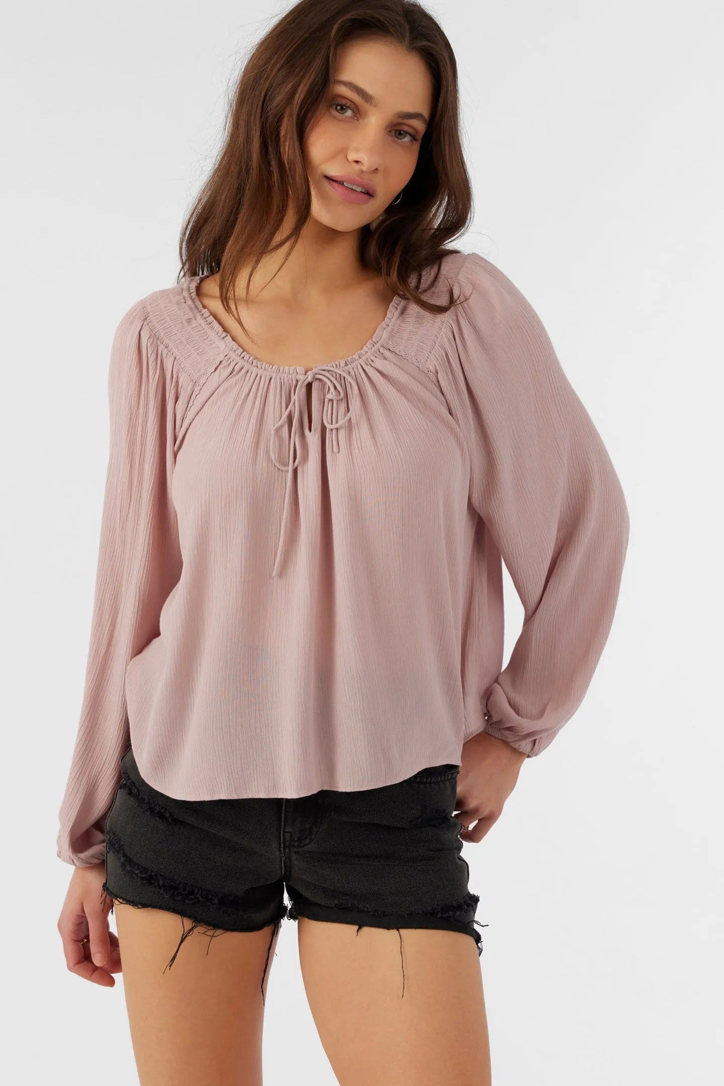 RIVER SOLID LONG SLEEVE TOP