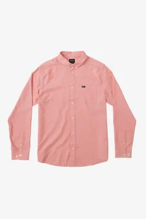 RVCA That'll Do Oxford Stretch Long Sleeve Boys Shirt - Pompeii