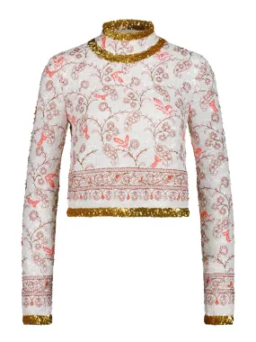 Sequin Top With Gold Collar