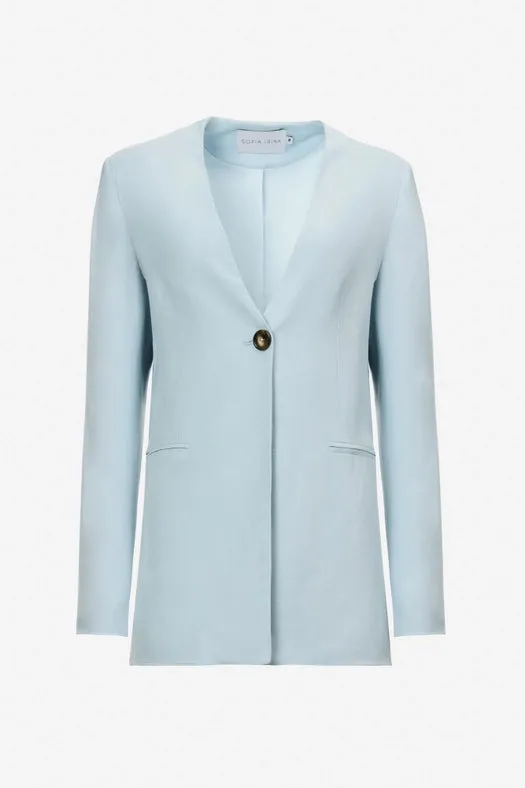 Single Breasted Blazer - Sky Blue