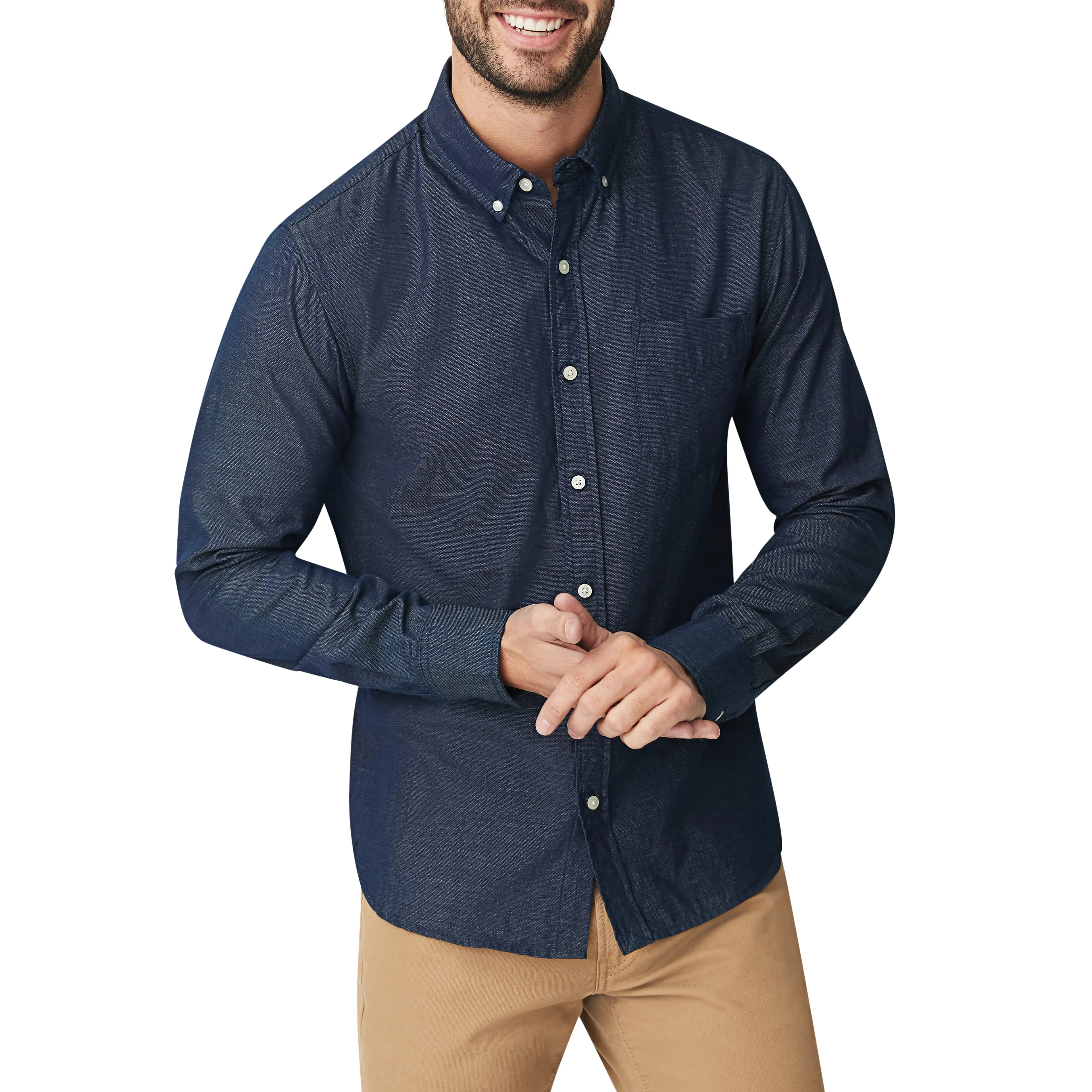 Washed Button Down Shirt - Italian Indigo Oxford