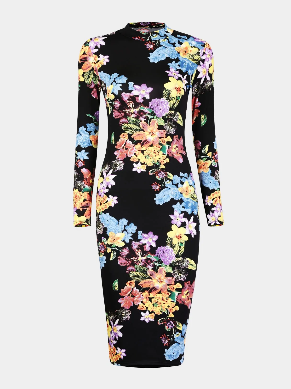 Wholesale Floral Sheath Dresses With Cut Out Back