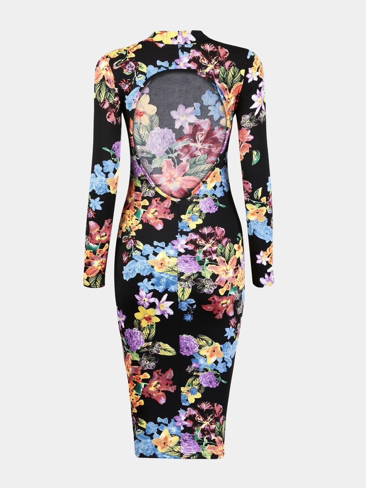 Wholesale Floral Sheath Dresses With Cut Out Back